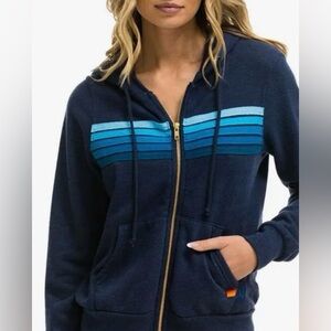 AVIATOR NATION BLUE STRIPE ZIP UP!!